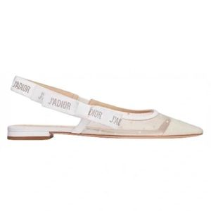 DIOR Jadior Ballerinas Slingback White Polka Crystal Ribbon. Never worn.